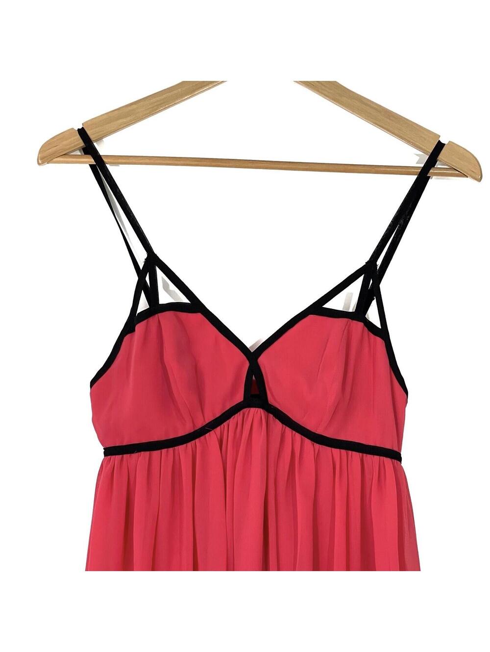Dotti Women’s Size 8 Medium Pink Black Contrast Trim Cut Out Lined Party Dress - Picture 2 of 11